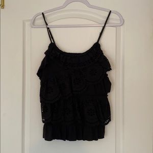 Black frilly top